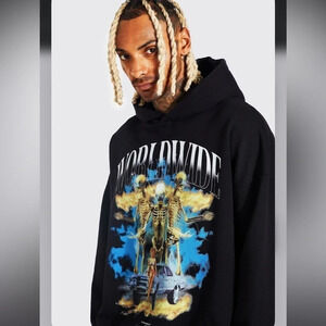 Boohoo Man WORLDWIDE SKELETON HOODIE